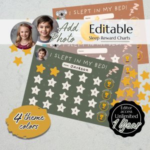 EDITABLE Sleep Rewards Chart